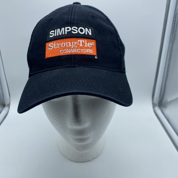 Simpson Black Baseball Hat Cap Adjustable Hook Loop Tie Connectors Logo - Picture 2 of 8